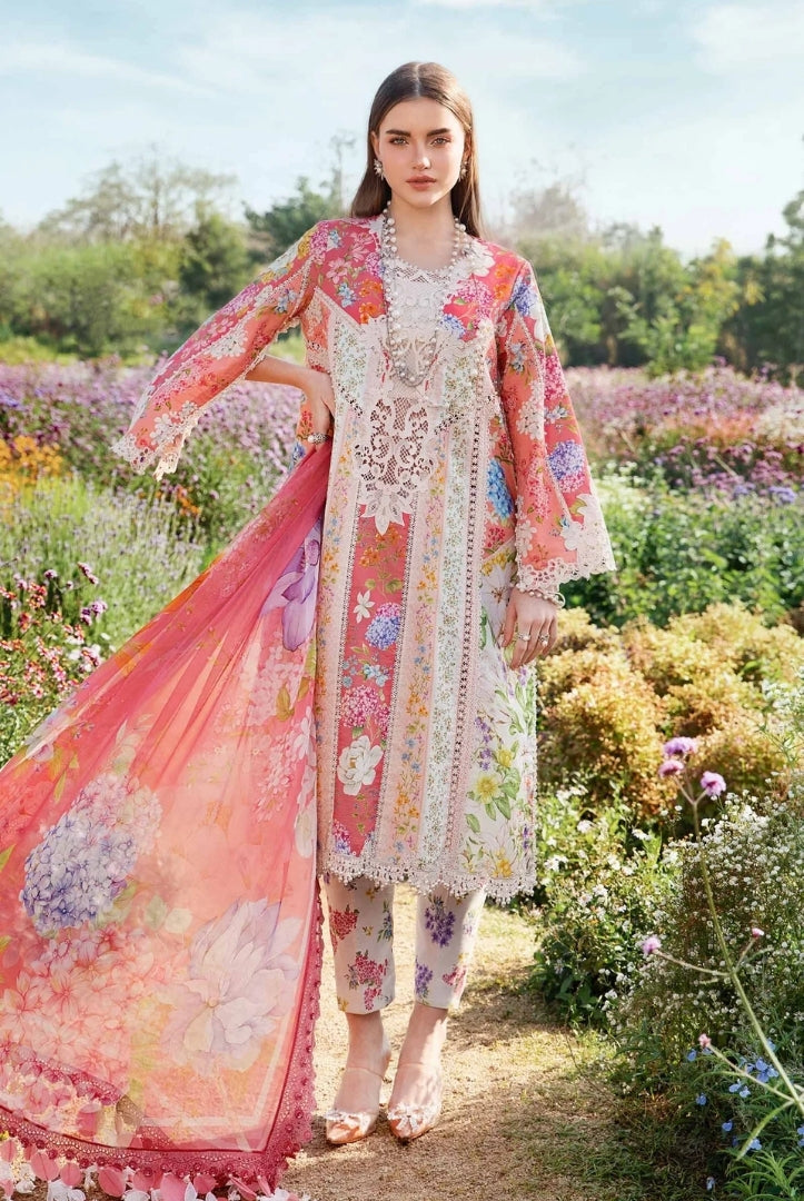 3 Piece Stitched Printed Lawn Suit From Maria.B M.Prints Spring Summer'25 Collection - 01