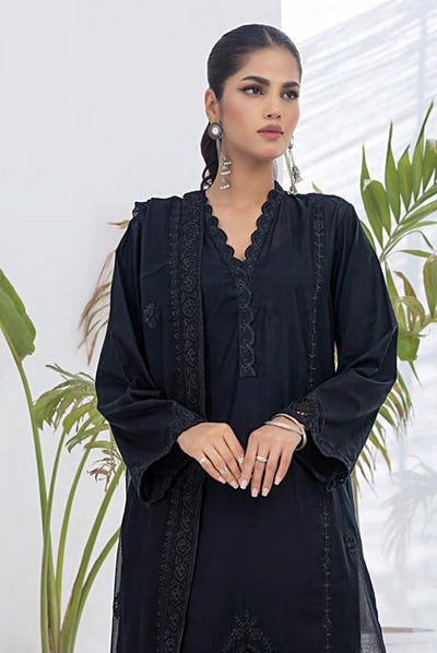 3 Piece Stitched Embroidered Lawn Monochrome Collection From Lakhany By LSM - 01