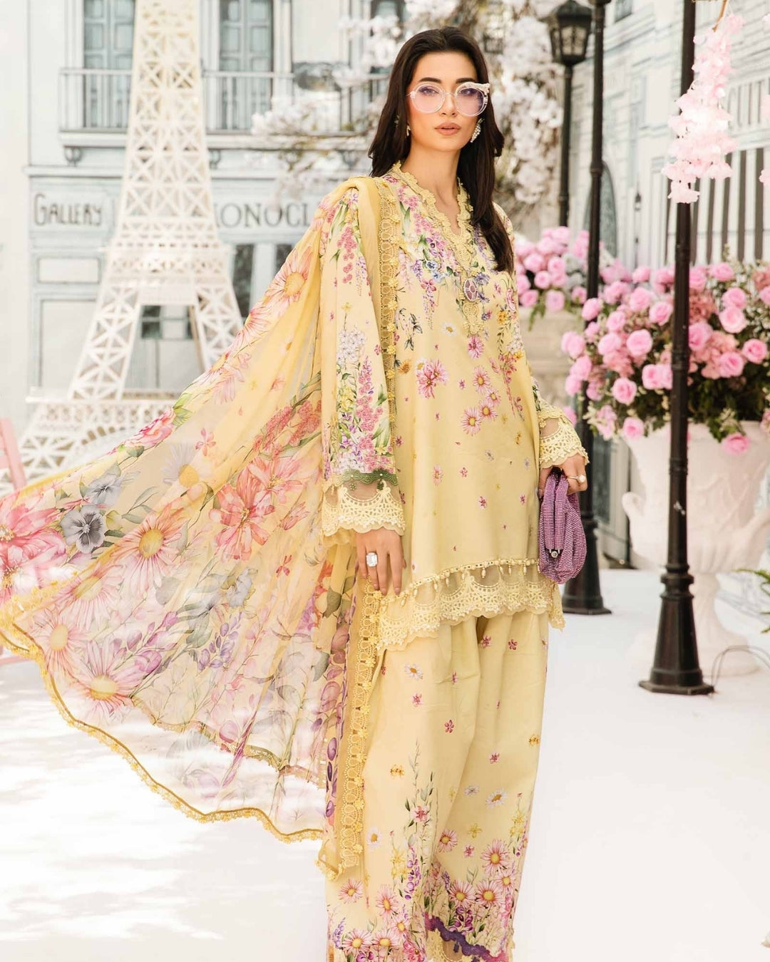 3 Piece Stitched Embroidered Lawn Suit From Maria.B By M.Prints Eid Edit Collection'25 - 01