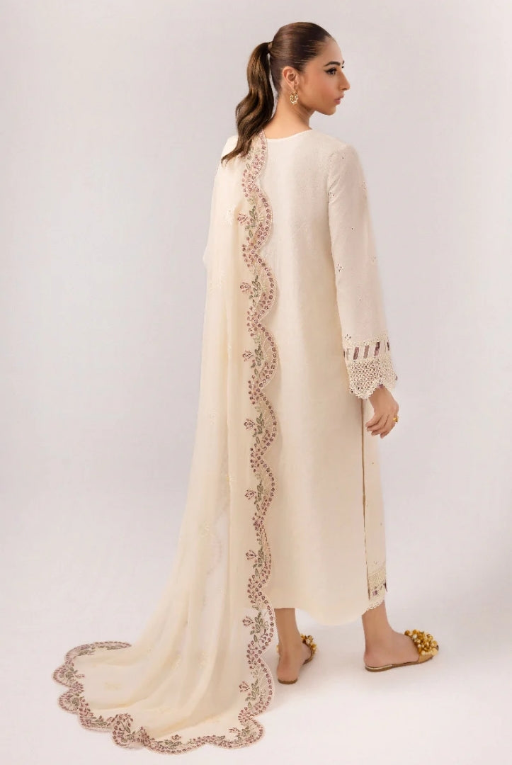 3 Piece Stitched Luxury Suits From Qalamkar Basic Pret'25 Collection - LVERAH