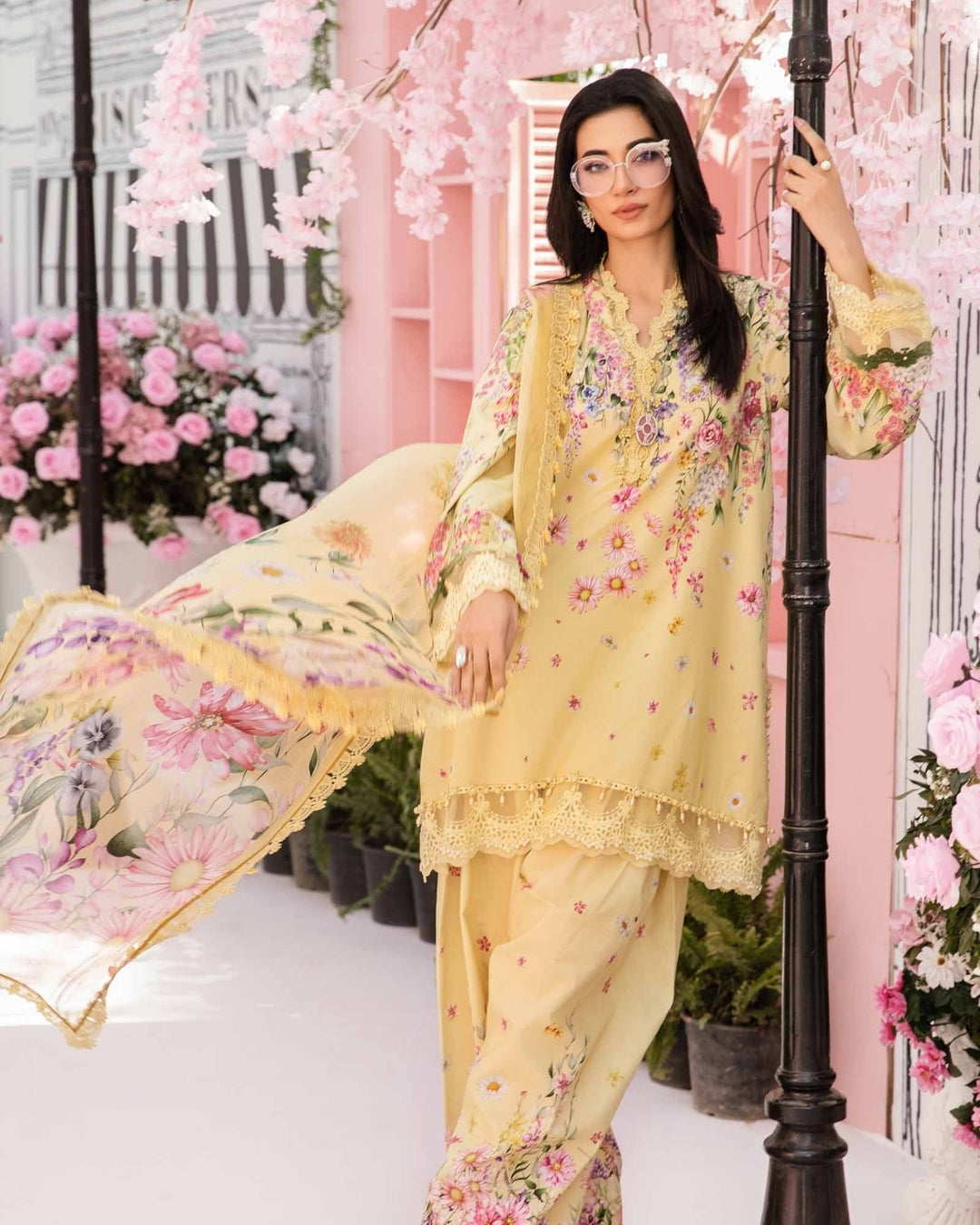 3 Piece Stitched Embroidered Lawn Suit From Maria.B By M.Prints Eid Edit Collection'25 - 01