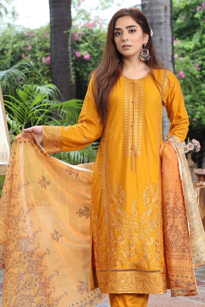 3 Piece Stitched Digital Printed Embroidered Lawn Suit From Zara ’25 Collection –