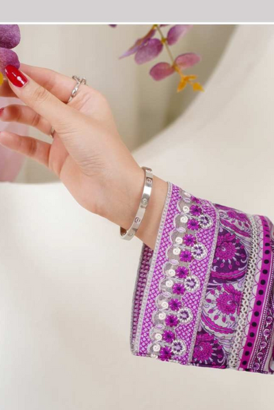 3 Piece Stitched Digital Printed Embroidered Lawn Suit From Zara '25 Collection - FUTURISTIC