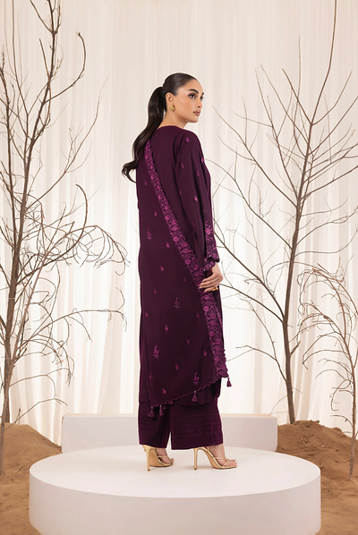 3 Piece Stitched Embroidered Cashmi Wool With Lakhany Winter Embriodered Shawl collection 01