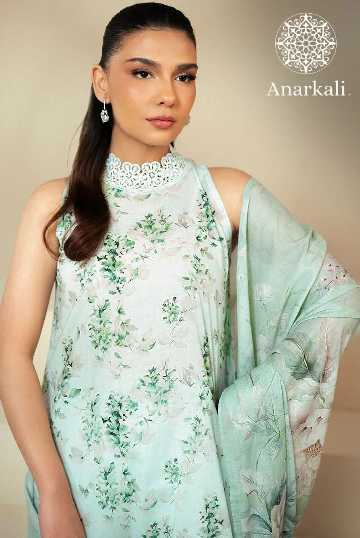 Cross Stitched Daily 3Piece Stitched Suit(Light Green)