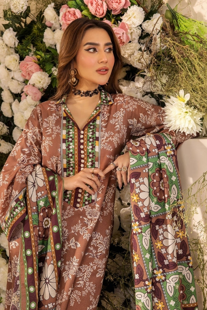 3 Piece Stitched Digital Printed Doria Cambric Suits From Safwa By Koka - 10