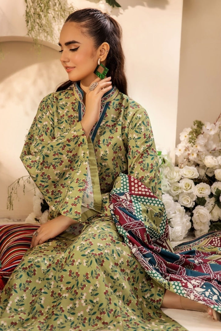 3 Piece Stitched Digital Printed Doria Cambric Suits From Safwa By Koka - 11