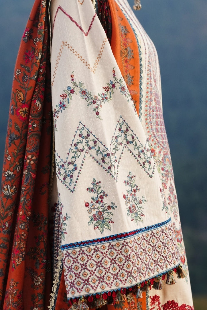 3 Piece Stitched Luxury Winter Shawl Suits Collection'24 By Hussain Rehar - ALMAS