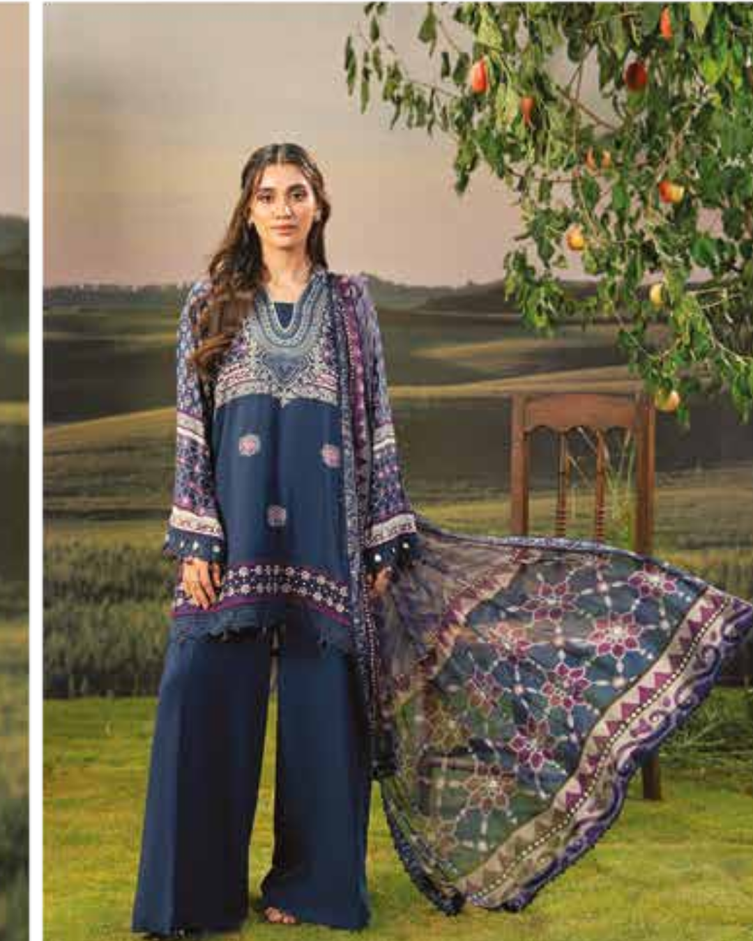 3 Piece Stitched Embroidered Linen Casual - Pre/Fall 25 Winter M.Basics by MARIA.B  - MBPF#13