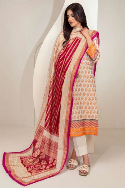 3 Pc Stitched Printed Lawn Suit By Limelight Summer Collection - 14