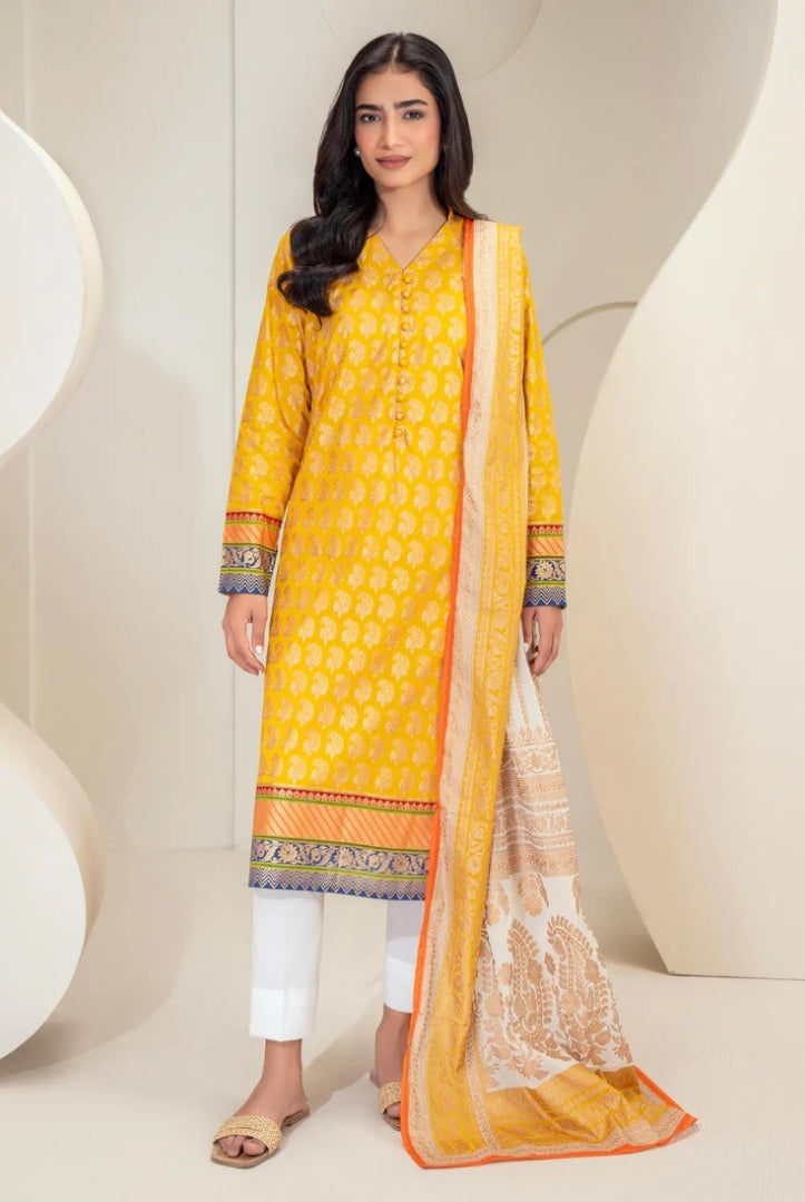 3 Pc Stitched Printed Lawn Suit By Limelight Summer Collection - 15
