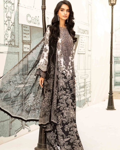 3 Piece Stitched Embroidered Lawn Suit From Maria.B By M.Prints Eid Edit Collection'25 - 15