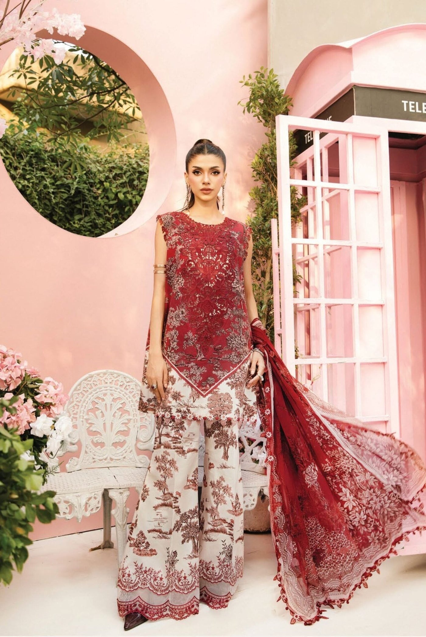 3 Piece Stitched Embroidered Lawn Suit From Maria.B By M.Prints Eid Edit Collection'25 - 16