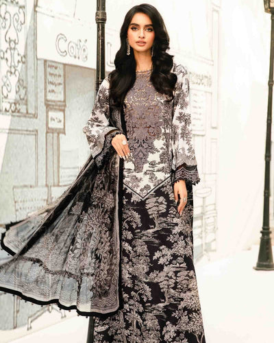 3 Piece Stitched Embroidered Lawn Suit From Maria.B By M.Prints Eid Edit Collection'25 - 15
