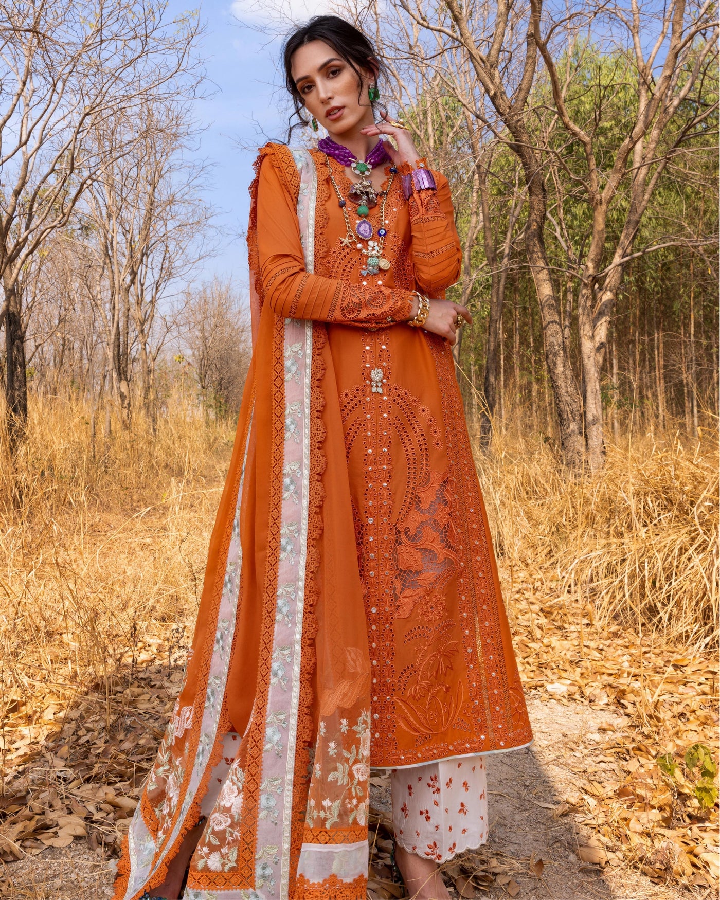 Saira Shakira 3 Piece Luxury Lawn Collection'25-SHAMS-B