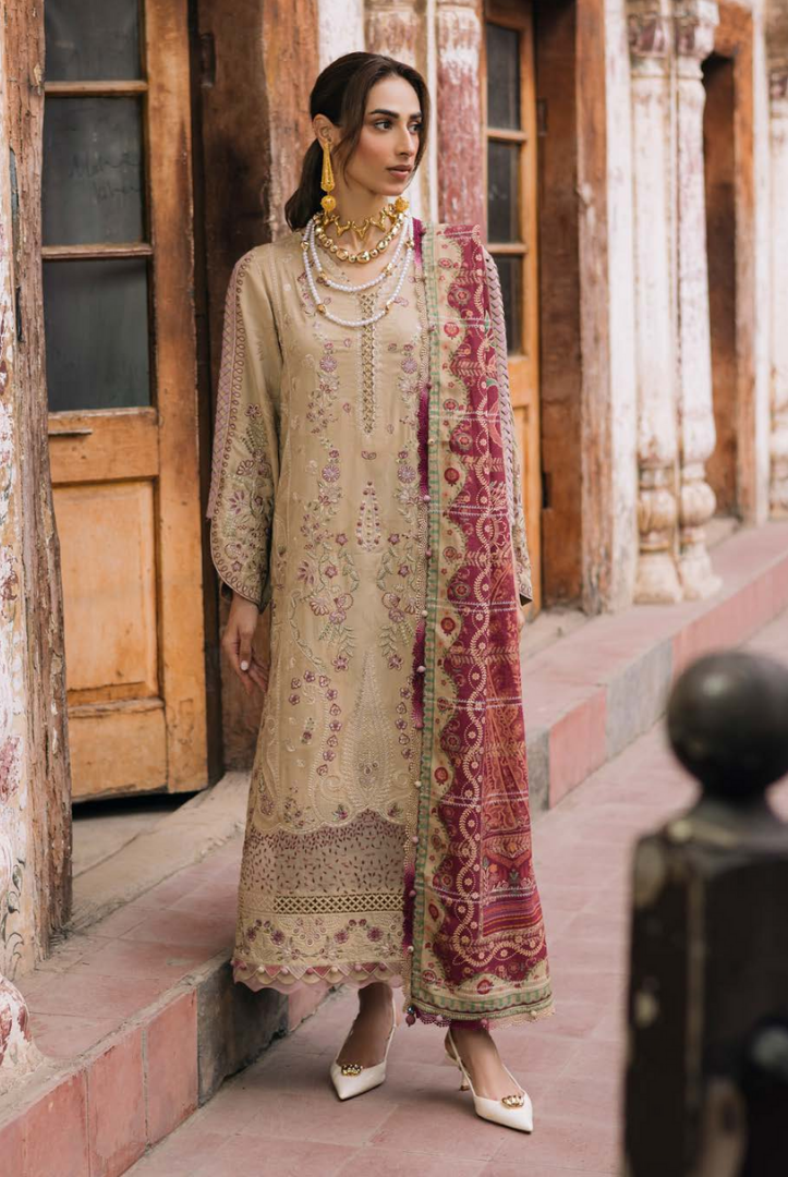 3 Piece Stitched Maya by Nureh Embroidered Self Linen Jacquard NU25MYA - NW-101