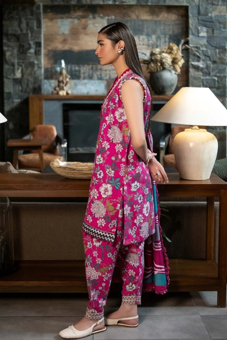 3 Piece Stitched Printed Khaddar Suit From M.Basics By Maria.B Collection - 17