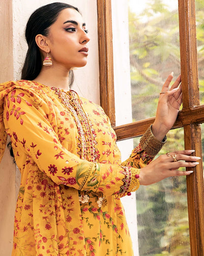 3 Piece Stitched Embroidered Lawn Suit From Maria.B By M.Basics Eid Collection'25-18