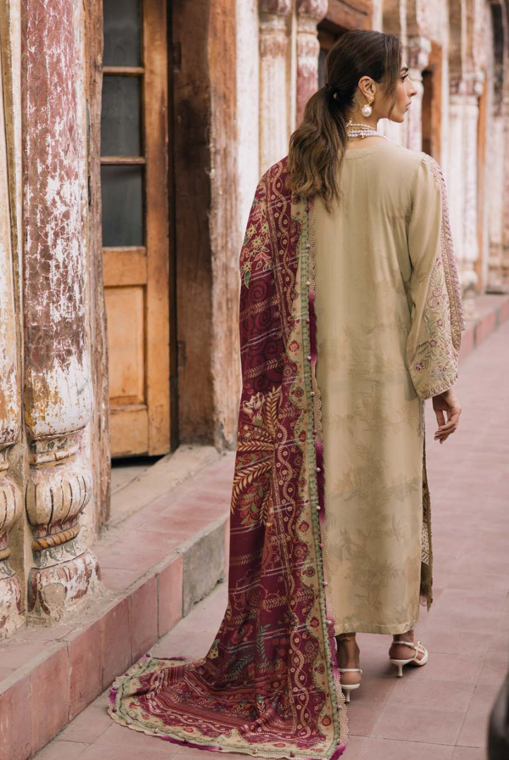 3 Piece Stitched Maya by Nureh Embroidered Self Linen Jacquard NU25MYA - NW-101