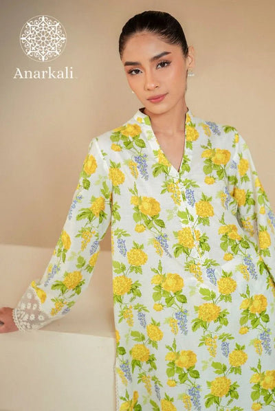 Cross Stitched Daily 2Piece Stitched Suit(Yellow)