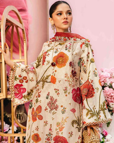 3 Piece Stitched Embroidered Lawn Suit From Maria.B By M.Prints Eid Edit Collection'25 - 18