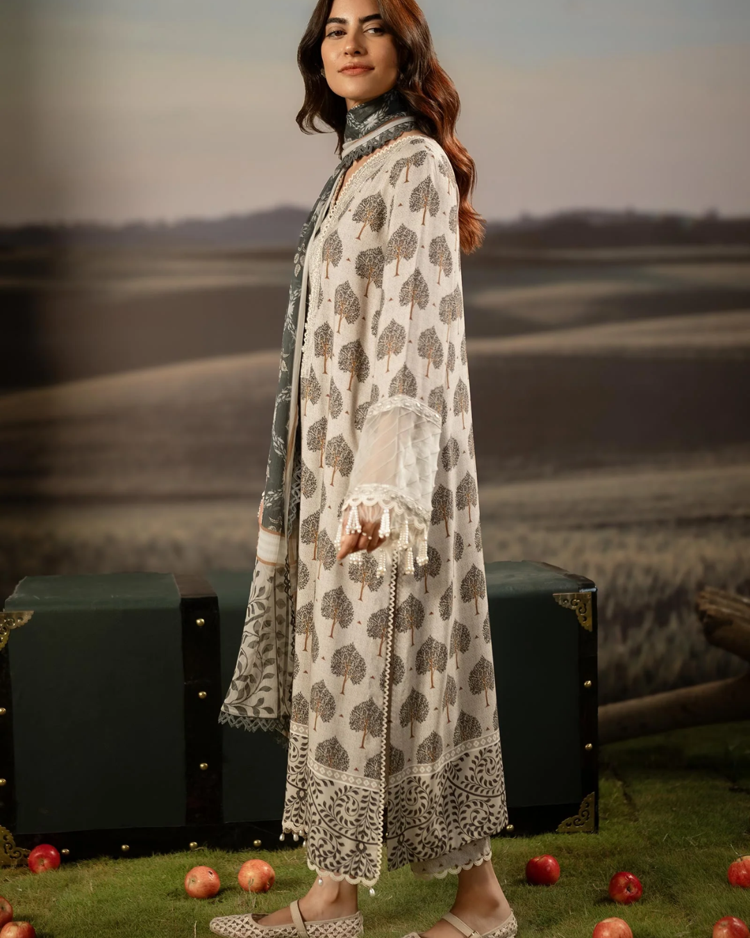 3 Piece Stitched Embroidered Linen Casual - Pre/Fall 25 Winter M.Basics by MARIA.B  - MBPF#18