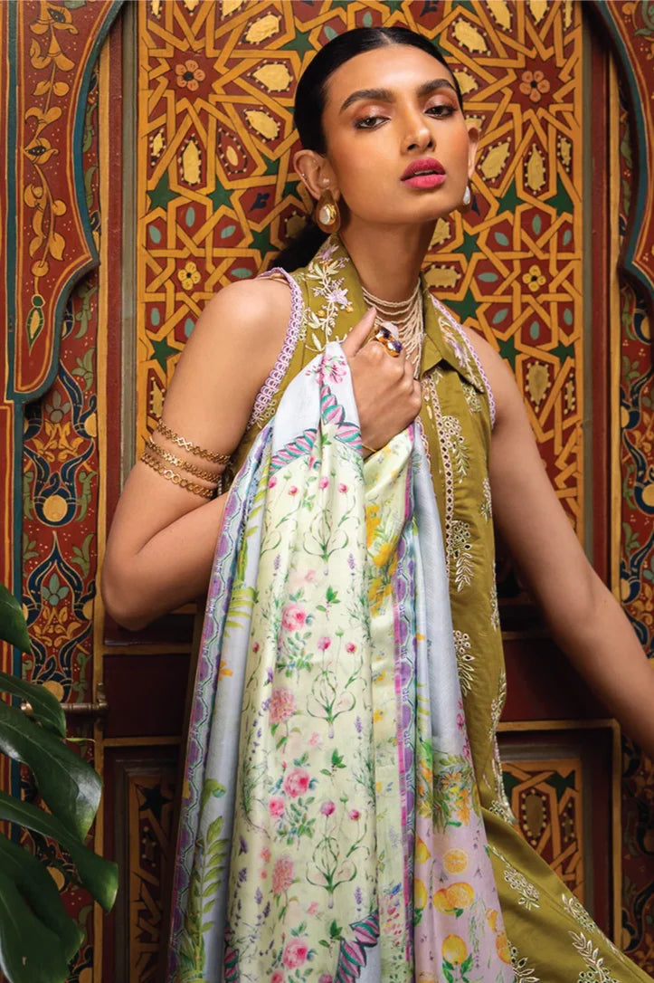 3Piece Stitched Suit By Farah Talib - ASNI OLIVE