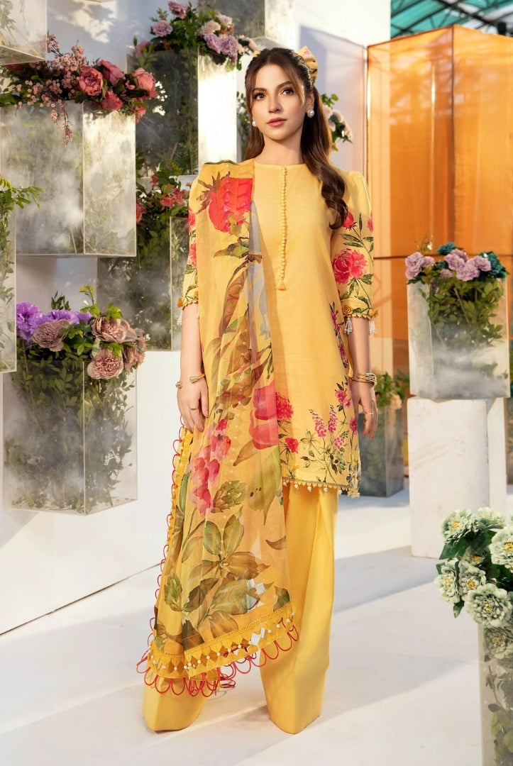 3 Piece Stitched Embroidered Suit From M.Basics By Maria.B Lawn Vol'1 Collection - 02