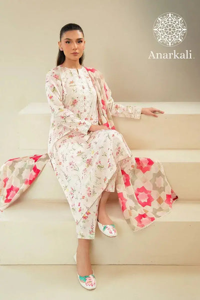 Cross Stitched Daily 3Piece Stitched Suit(Light Pink)