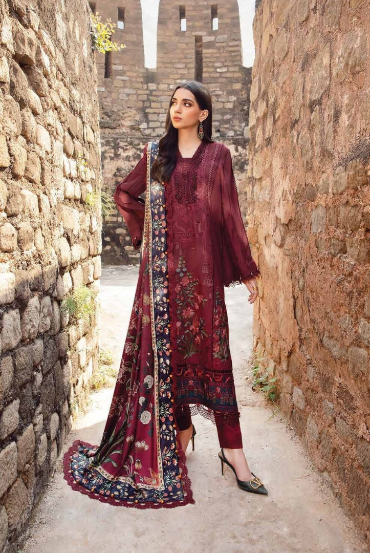 3 Piece Stitched Printed Linen Suit From Maria.B M.Prints Winter Edition'24 - 02