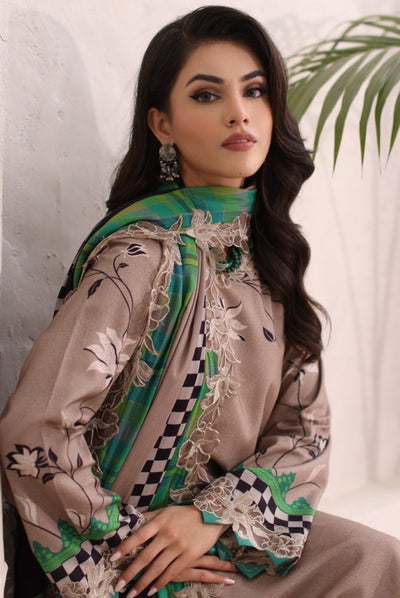3 Piece Stitched Embroidered Linen Shawl Suits From Virsa By Charizma - 02