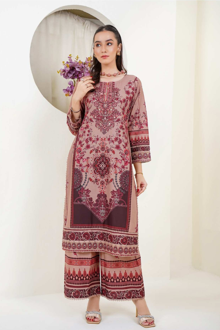 3 Piece Stitched Digital Printed Embroidered Lawn Suit From Zara '25 Collection - PORTUGUESE DAWN