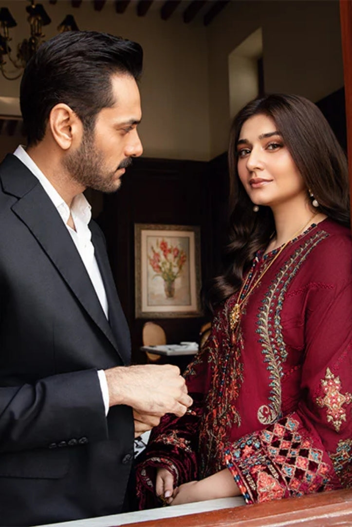 3 Piece Stitched Embroidered Twill Linen Suit From Maria.B Winter Luxe'24 Collection - 02