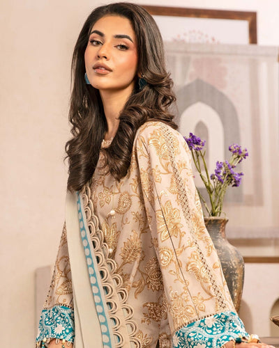 3 Piece Stitched Embroidered Lawn Suit From Maria.B By M.Basics Eid Collection'25-20