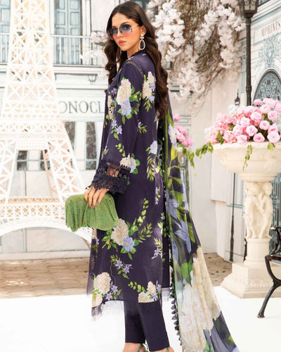 3 Piece Stitched Embroidered Lawn Suit From Maria.B By M.Prints Eid Edit Collection'25 - 20