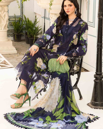 3 Piece Stitched Embroidered Lawn Suit From Maria.B By M.Prints Eid Edit Collection'25 - 20