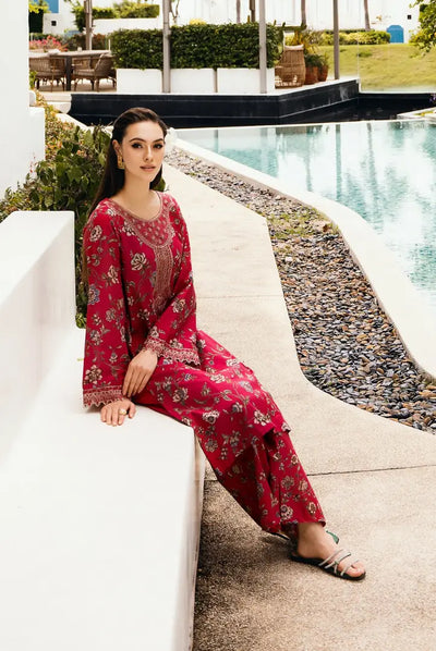 2 Piece Stitched Embroidered Cambric Lawn Suit From Minsk By Esra - 03