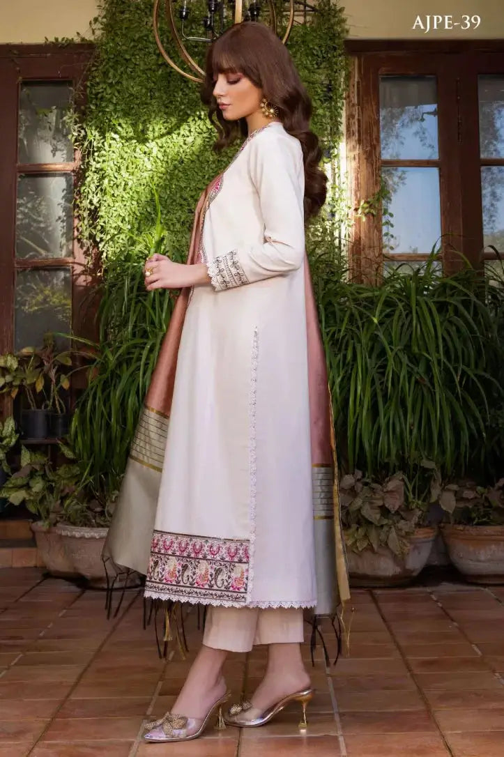2 Piece Stitched Festive Pret Suit By Asim Jofa -  Cream Pink