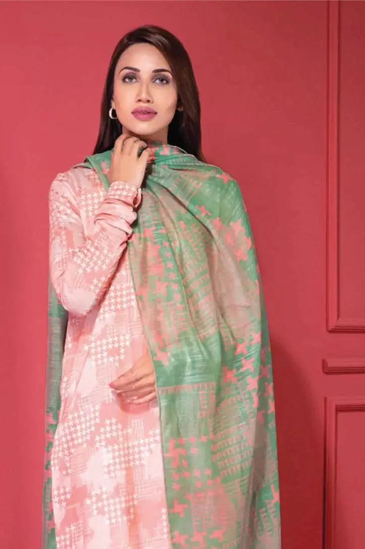 2Piece Stitched Suit By Limelight - PEACH