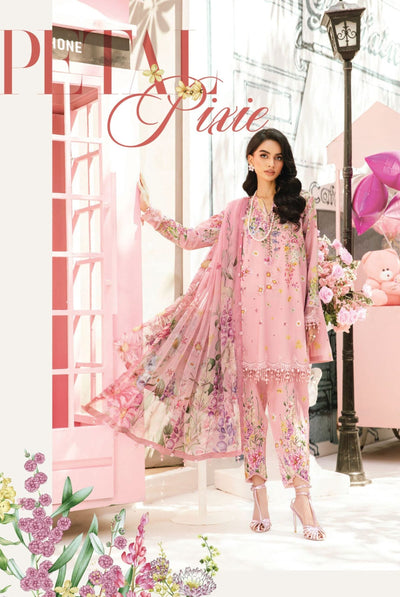 3 Piece Stitched Embroidered Lawn Suit From Maria.B By M.Prints Eid Edit Collection'25 - 02