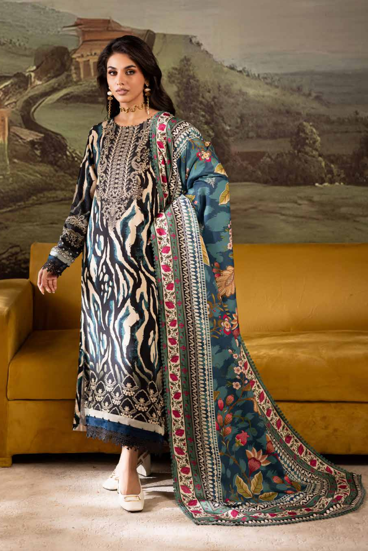3 Piece Stitched Nureh Signature Printed Linen'25 SP-171