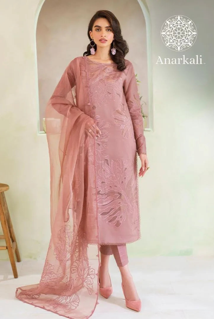 Iznik Pret Embroidered Lawn Collection 3Piece Stitched Suit(light pink)