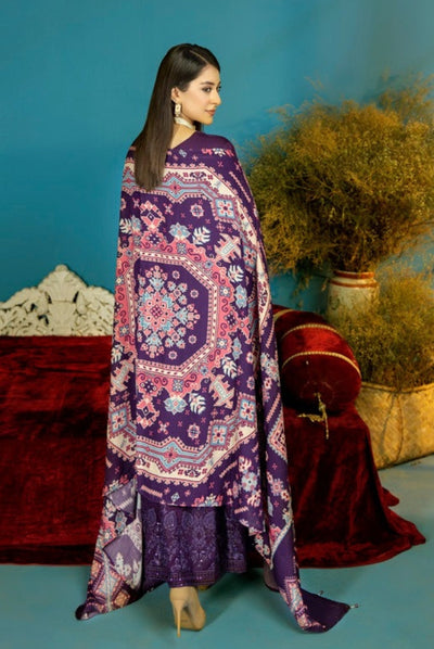 Tehzeeb By Riaz Arts Embroidered Chikankari Self Linen 3 Pc Suits Collection - 03