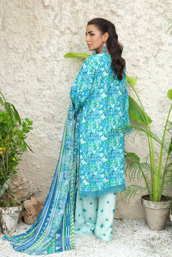 3 Piece Stitched Embroidered Digital Printed Suits From Florant By Johra - 03