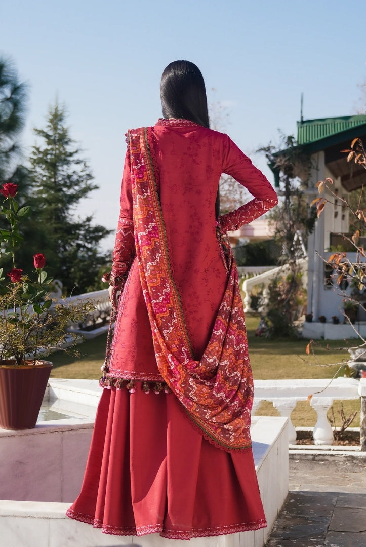 3 Piece Stitched Luxury Winter Shawl Suits Collection'24 By Hussain Rehar - MANA