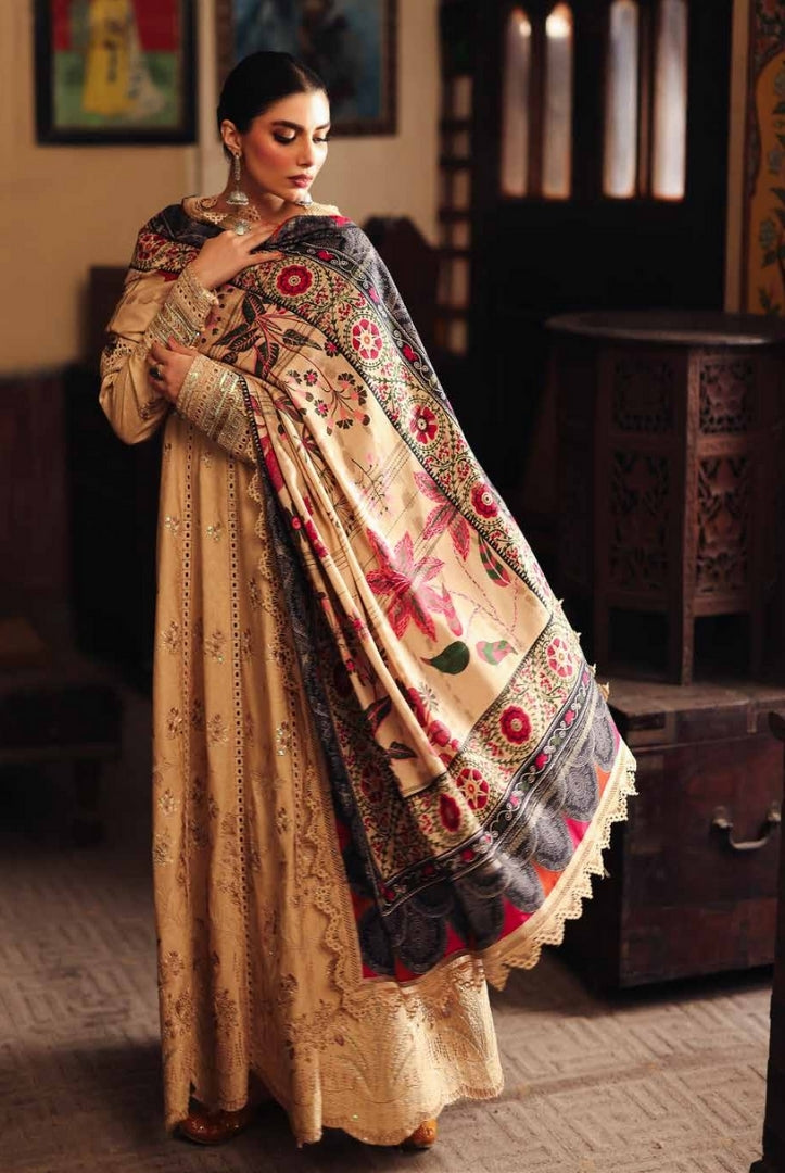 3 Piece Stitched Embroidered Jacquard Suits Collection By Nureh Maya Linen - 03