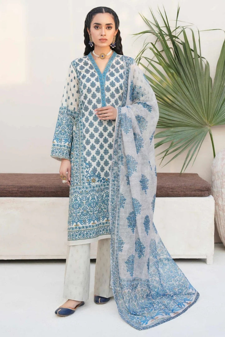 3 Pc Stitched Printed Lawn Suit By Limelight Summer Collection - 33
