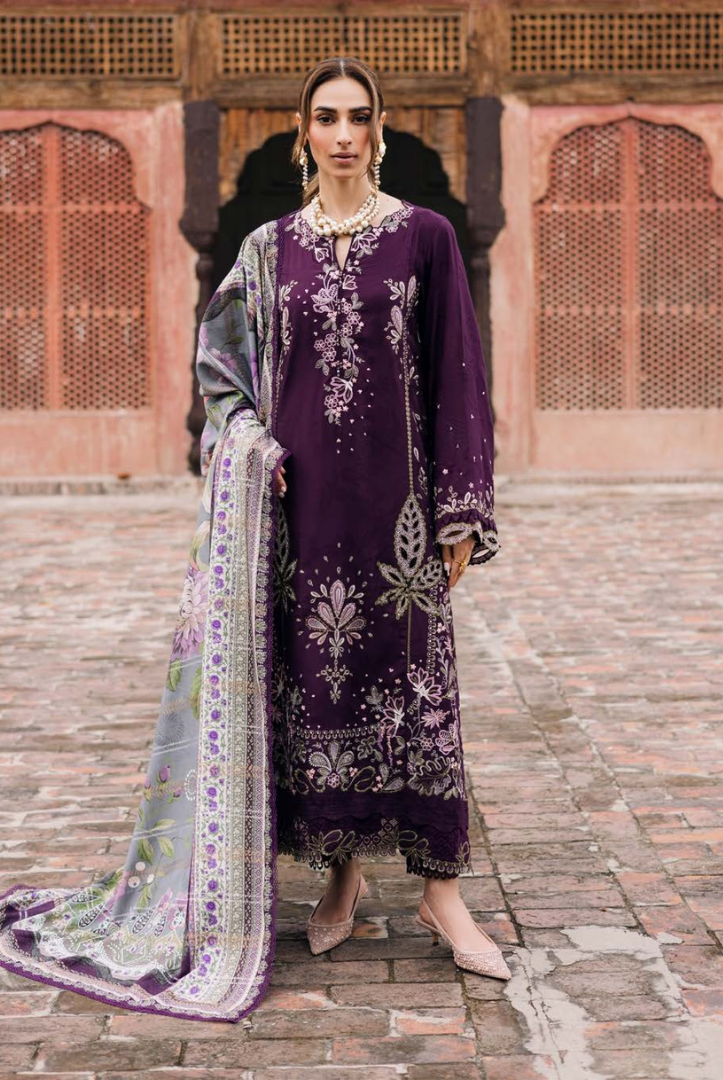 3 Piece Stitched Maya by Nureh Embroidered Self Linen Jacquard NU25MYA - NW-104