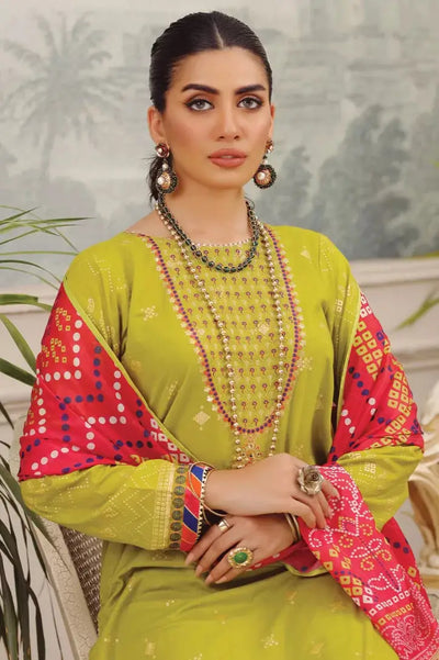 3 Piece Stitched Embroidered Lawn Suit By LSM Gold Lakhany - AN-00786