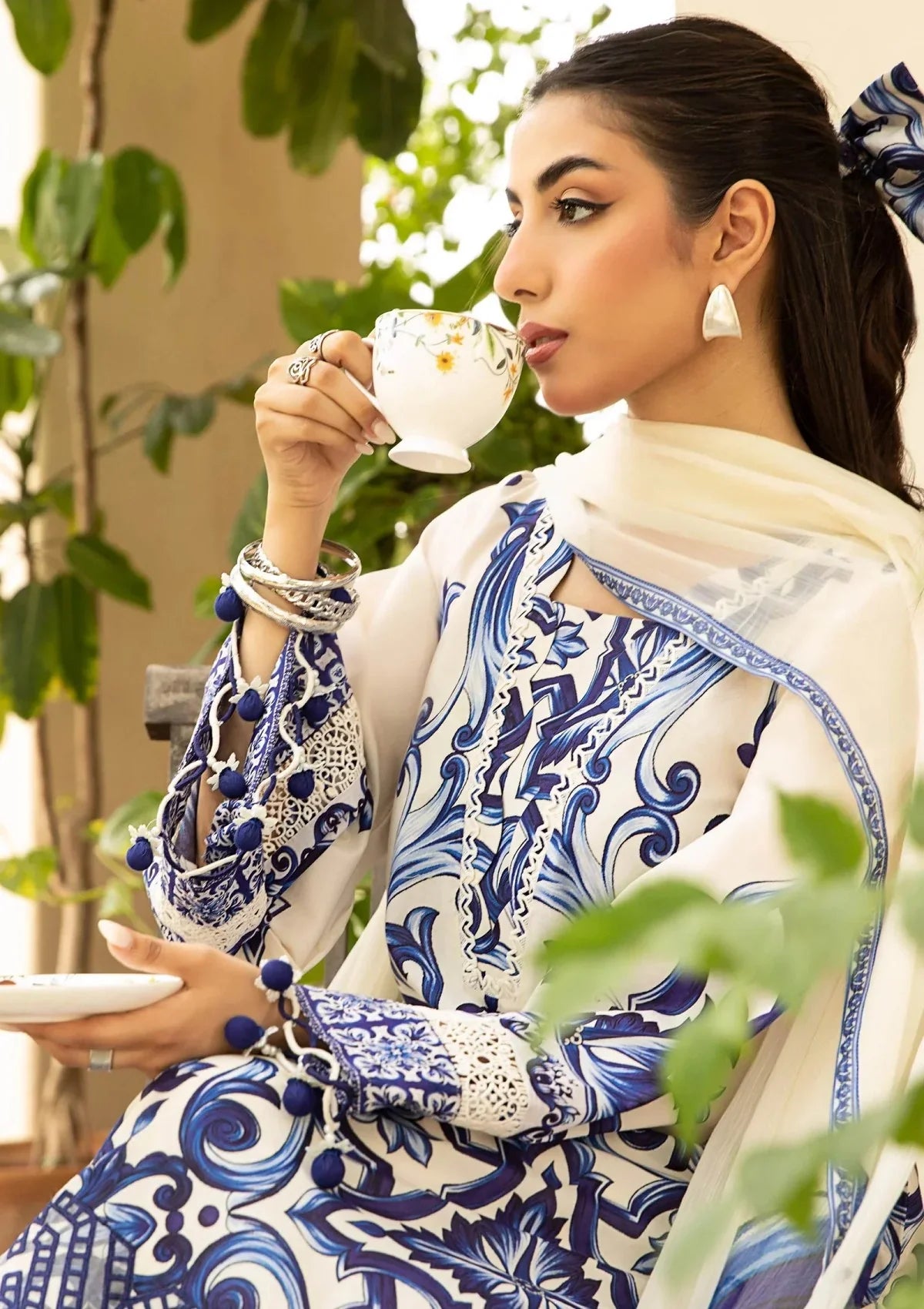 3 Piece Stitched Embroidered Lawn Suit From Maria.B By M.Basics Eid Collection'25-04